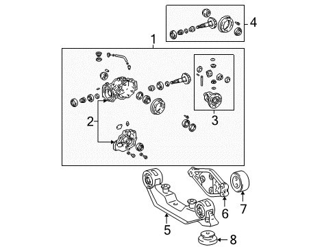 2005 Toyota Matrix Axle & Differential - Rear Diagram