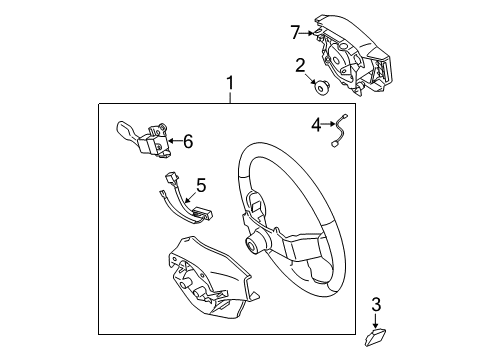 2009 Toyota Corolla Cover, Steering Wheel, Lower Diagram for 45186-02100-B1