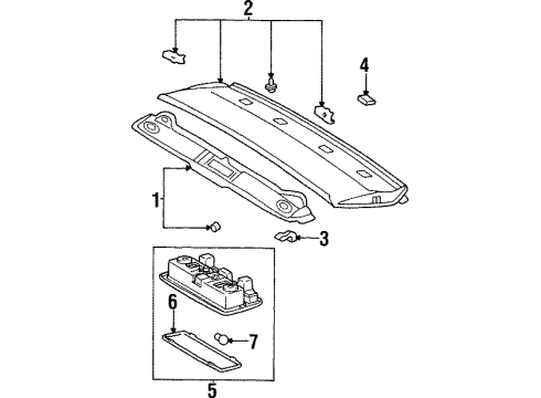 1998 Toyota Supra Interior Trim - Roof Diagram 1 - Thumbnail