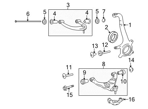 2014 Toyota 4Runner Front Suspension, Control Arm Diagram 2 - Thumbnail