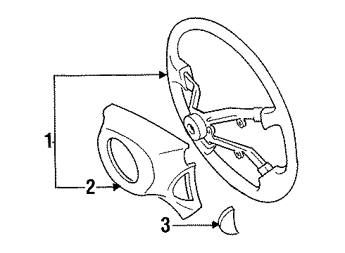 1992 Toyota Previa Cover, Steering Wheel Boss, Lower Diagram for 45184-28050-B0