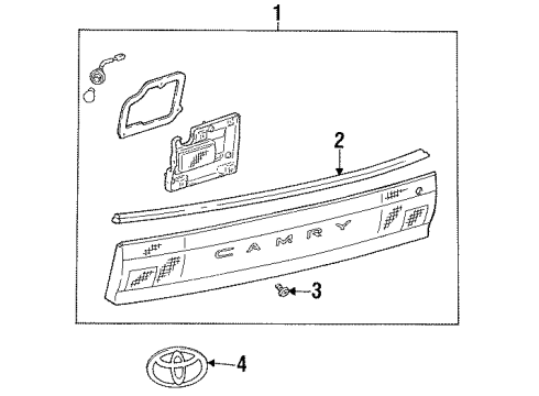 1992 Toyota Camry Luggage Compartment Door Name Plate, No.7 Diagram for 75447-33010