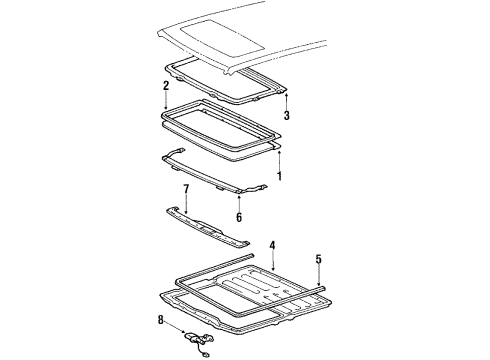 1988 Toyota Tercel Cable, Sliding Roof Drive, RH Diagram for 63223-16010