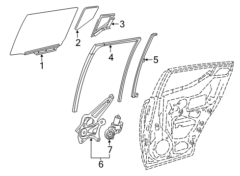 2019 Toyota C-HR Glass, Rear Door Quart Diagram for 68123-10210