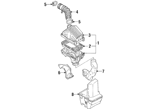 1989 Toyota Corolla Air Deflector Diagram for 17883-16040