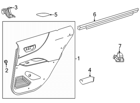 2021 Toyota Venza Interior Trim - Rear Door Diagram