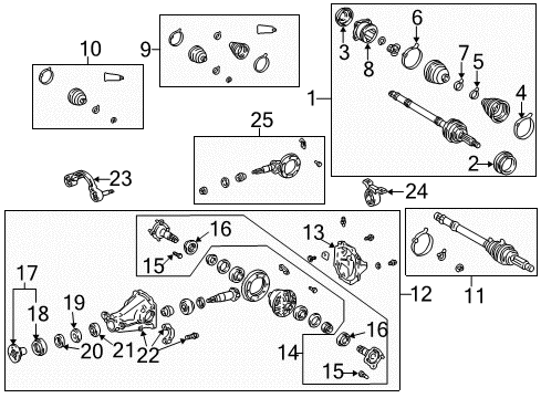 1997 Toyota RAV4 Final Gear Kit, Differential, Rear Diagram for 41201-29748