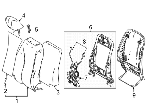 2018 Toyota Mirai Board Sub-Assembly, Front Seat Diagram for 71705-62010-J1