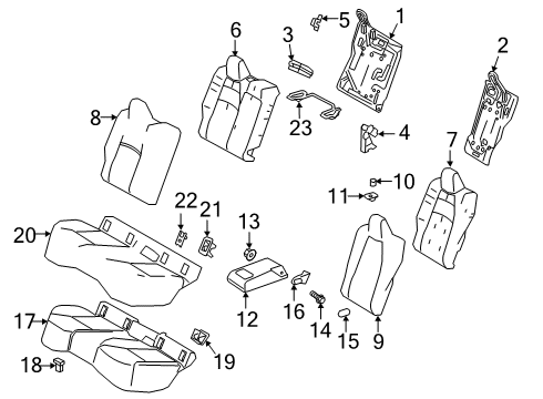 2021 Toyota Corolla COVER SUB-ASSY, RR S Diagram for 71078-02Y71-C9