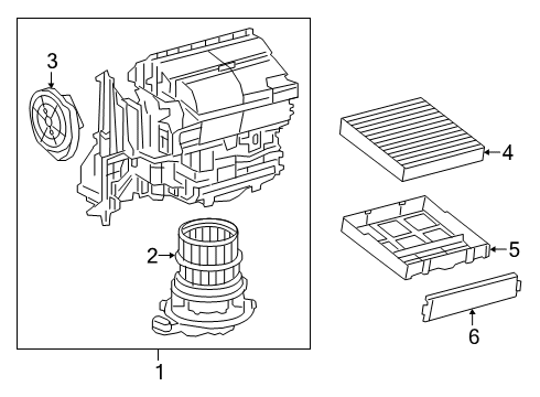 2021 Toyota Avalon Blower Motor & Fan, Air Condition Diagram