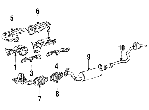 1997 Toyota Land Cruiser Exhaust Components Diagram