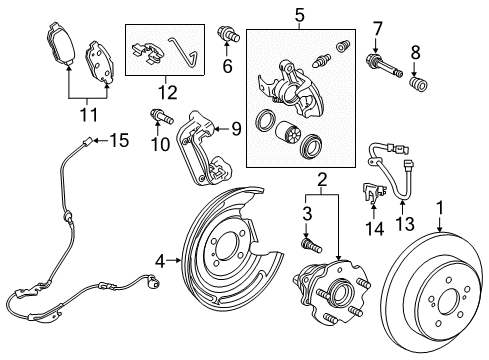 2017 Toyota Corolla iM Mounting, Rear Disc Brake Cylinder Diagram for 47821-12240