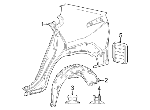 2023 Toyota bZ4X Quarter Panel, Passenger Side Diagram for 61601-42190