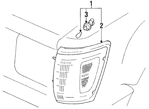 1993 Toyota 4Runner Lamp Assy, Parking & Clearance, LH Diagram for 81620-35191