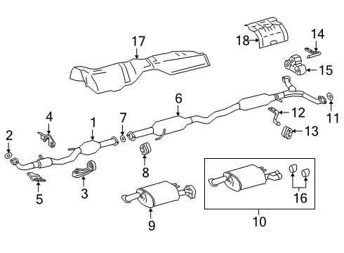 2021 Toyota Avalon Pipe Assembly, Exhaust T Diagram for 17440-F0121