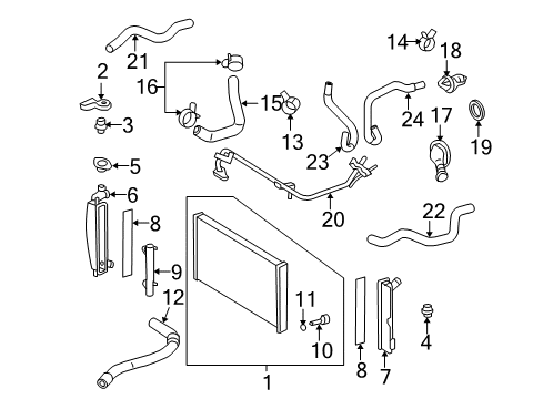 2003 Toyota Corolla Radiator & Components Diagram