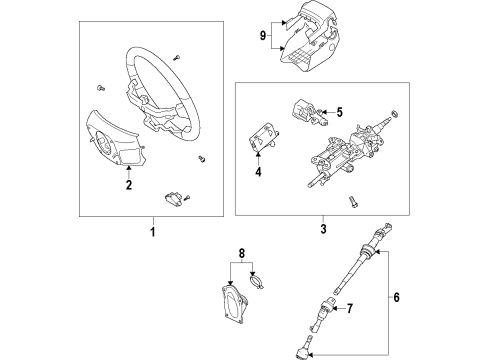 2010 Toyota Land Cruiser Cover, Steering Column, LWR Diagram for 45287-60500-C0