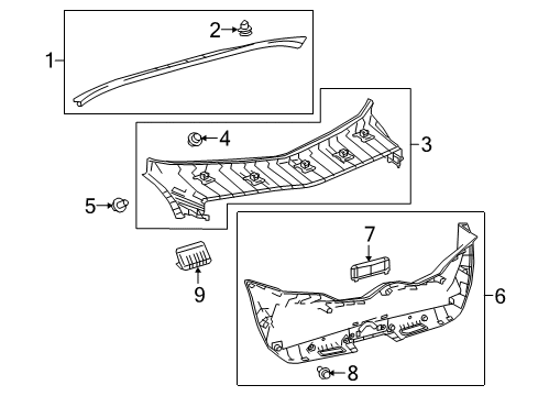 2019 Toyota Prius Prime Interior Trim - Lift Gate Diagram