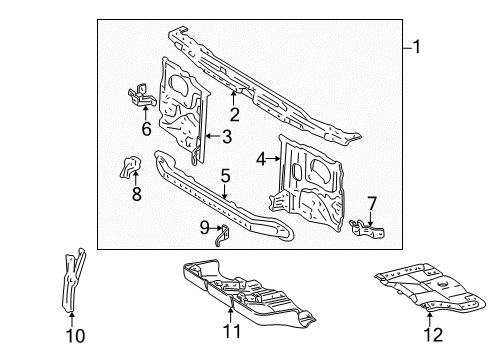 2001 Toyota 4Runner Radiator Support Diagram