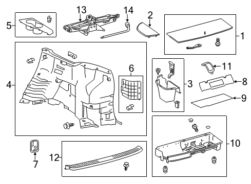 2019 Toyota Highlander Board Assembly, Deck Diagram for 58410-0E051-B1