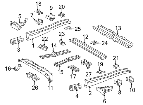 2015 Toyota Sienna Rails & Components Diagram