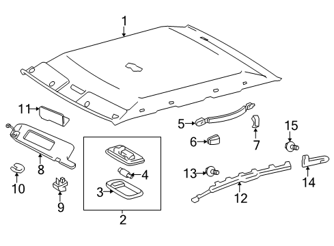 2002 Toyota Camry Visor Assembly, Left Diagram for 74320-AA240-B0