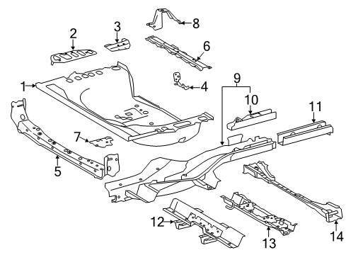 2017 Toyota RAV4 Rear Body - Floor & Rails Diagram 1 - Thumbnail