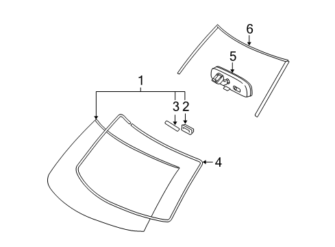 2010 Scion xB Windshield Glass, Reveal Moldings Diagram