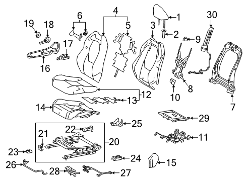 2020 Toyota Corolla Front Seat Cover Sub-Assembly Diagram for 71071-0ZR60-C8