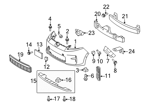 2012 Scion xB Lower Radiator Grille No.1 Diagram for 53112-12260