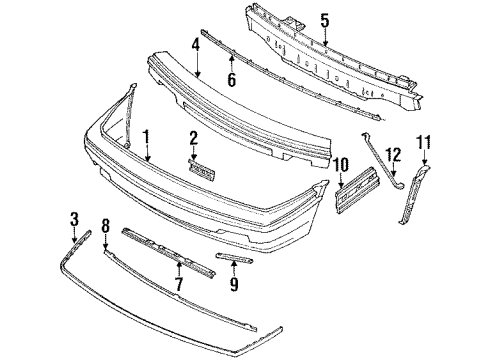 1991 Toyota Corolla Front Bumper Diagram 1 - Thumbnail