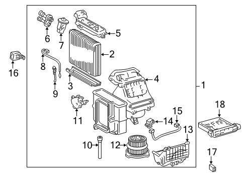 2005 Toyota Echo Blower Motor & Fan, Air Condition Diagram 1 - Thumbnail