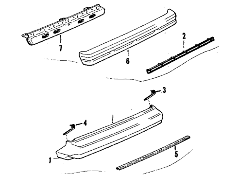 1986 Toyota Celica Cover, Rear Bumper Diagram for 52159-14902