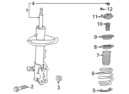 2022 Toyota Sienna Struts & Components - Front Diagram