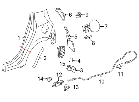 2017 Toyota Prius C Cable Sub-Assembly, Fuel Diagram for 77035-52340