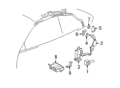 2000 Toyota Solara Convertible Top Diagram 1 - Thumbnail