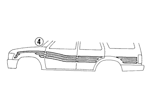 1992 Toyota 4Runner Stripe Tape, Passenger Side Diagram for 75977-35030