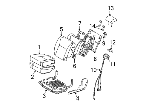 2006 Toyota Highlander Second Row Seats Diagram 6 - Thumbnail