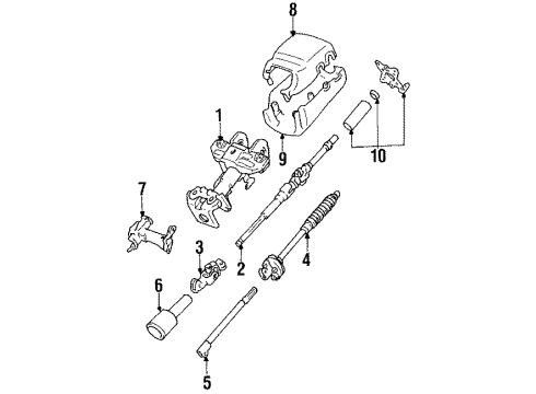 1995 Toyota Pickup Steering Column, Steering Wheel Diagram 1 - Thumbnail