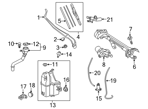 2019 Toyota RAV4 Windshield - Wiper & Washer Components Diagram