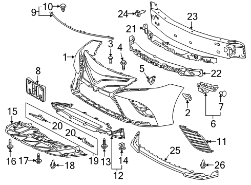 2020 Toyota Camry Front Bumper Diagram 5 - Thumbnail