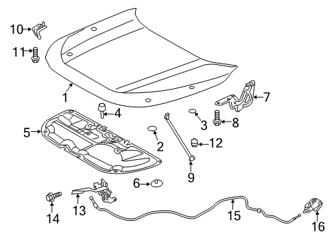 2020 Toyota RAV4 Cable Assembly, Hood Loc Diagram for 53630-0R050