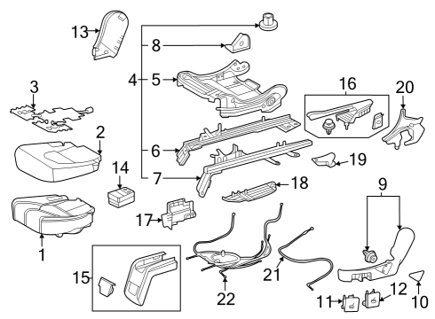 2024 Toyota Grand Highlander Second Row Seats Diagram 2 - Thumbnail