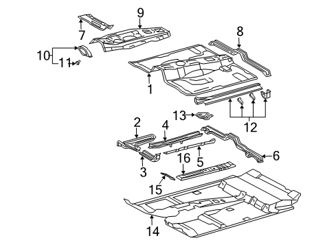 2003 Toyota 4Runner Pan, Front Floor Diagram for 58111-35422