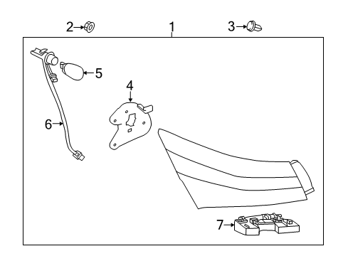 2015 Toyota Avalon Lamp Assembly, Rear Combination Diagram for 81550-07070