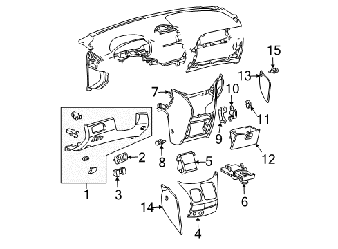 2008 Toyota Sienna Cover, Instrument, Lower Center Diagram for 55479-AE010-E0