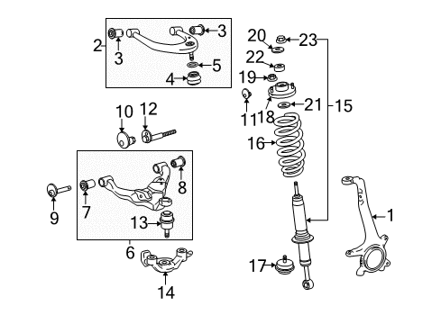 2006 Toyota Tacoma Front Suspension, Control Arm Diagram 1 - Thumbnail