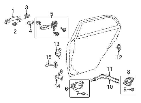 2016 Toyota Corolla Front Door Outside Handle Assembly,Right Diagram for 69211-02230-J0