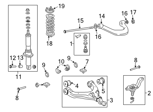 1996 Toyota Tacoma Shock Absorber Assembly Front Left Diagram for 48510-39576