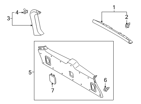 2009 Toyota Land Cruiser Cover, Back Door Service Hole Diagram for 67848-60050-E0